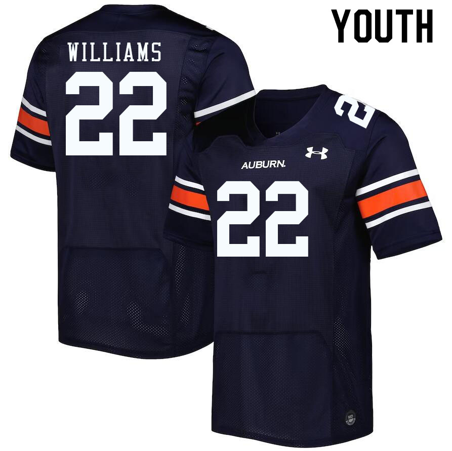 Youth #22 Brenton Williams Auburn Tigers College Football Jerseys Stitched-Navy